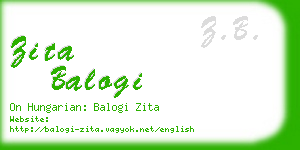zita balogi business card